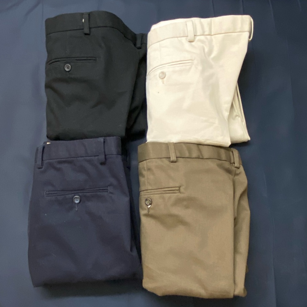 SET OF 4 Dockers Chino Cotton Trousers Size 44 x 30 in Black, White, Brown, Blue